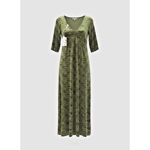 Pink Memories Women's Green Sleeveless Boho Maxi Gown Size 38 NWT